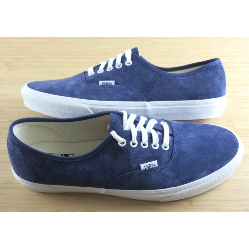 Vans Women's Authentic Pig Suede Deep Twilight Blue White shoes Sizes NIB - Picture 2 of 7